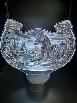 Horseshoe cowboy led lamp