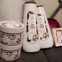 Dove Limited Edition Body Wash, Body Scrub, Antiperspirant, and Bar Soap (Hot Cocoa and Frosted Plum Berry) 