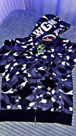 A BATHING APE MEN CITY CAMO SHARK FULL ZIP HOODIE