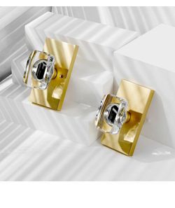 Brass and glass door knob.  Privacy