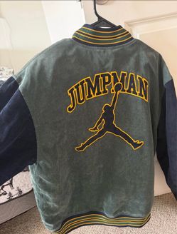 Air Jordan Jumpman Corduroy Varsity Jacket Men’s Medium – Green/Navy – $130