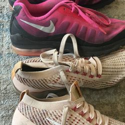 2 pair of Women’s size 8 Nike and vapor max in good condition.
