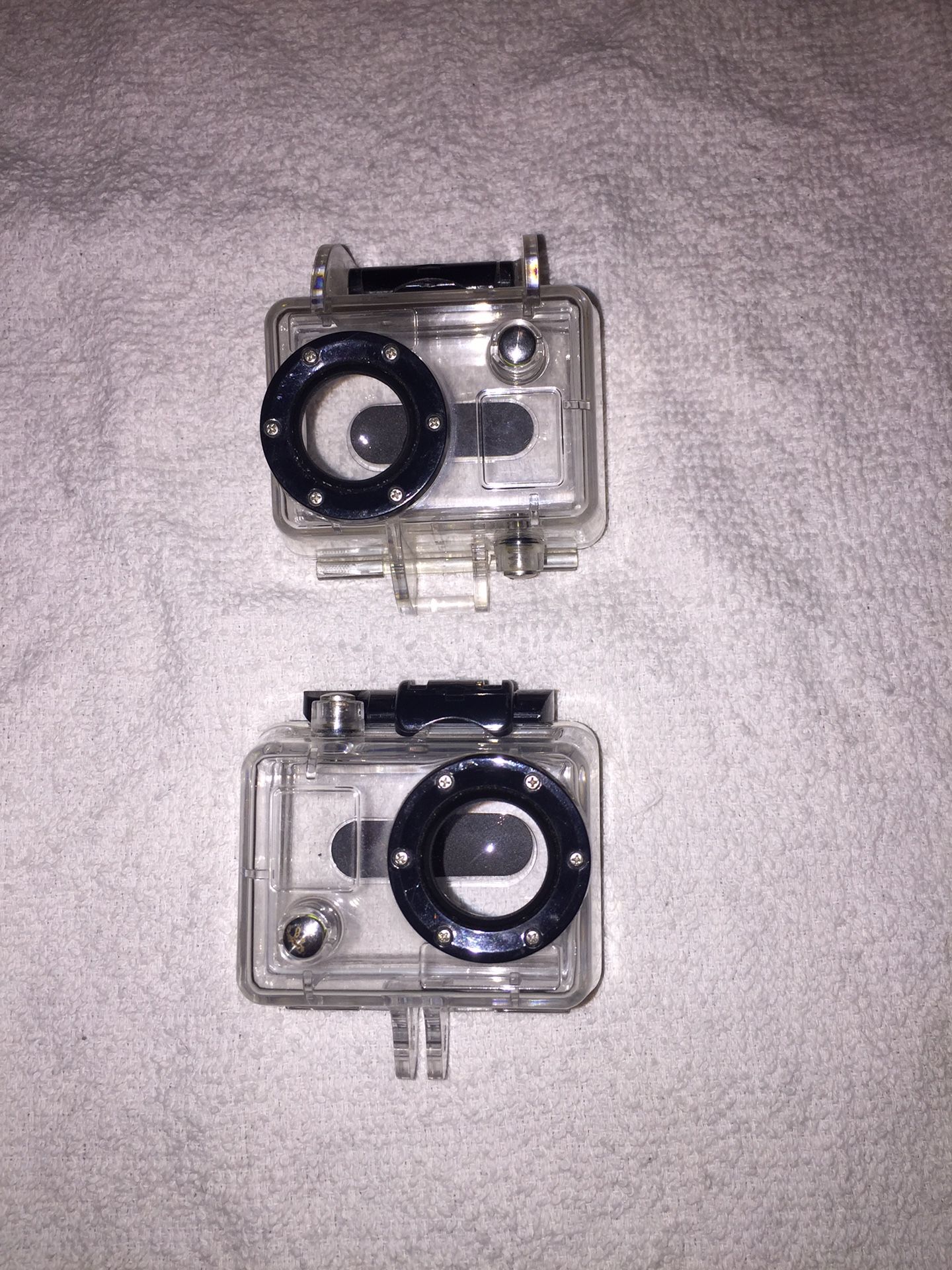 Go Pro Camera Clear Acrylic Plastic Waterproof Casing Set Of 2