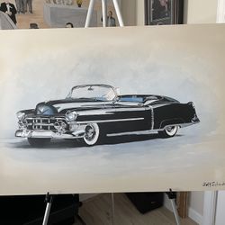 Original Painting Of a stunning 1953 Cadillac Eldorado Convertible 