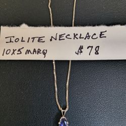 iolite Necklace With Chain 