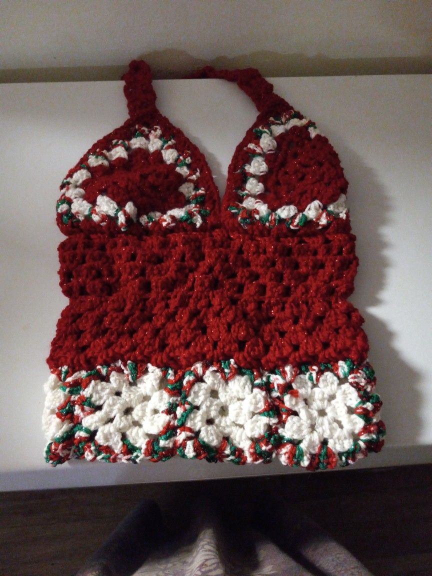 Crochet Xmas Halter Top