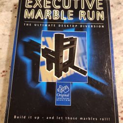 Fun desktop marble run set! Build cool tracks and watch steel balls roll. Great for stress relief and banishing boredom. Has 22 pieces and 7 ball bear