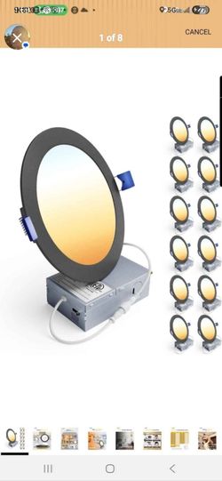 Black Recessed Lights 6 Inch 12 Pack LED Dimmable Canless Ceiling Lights