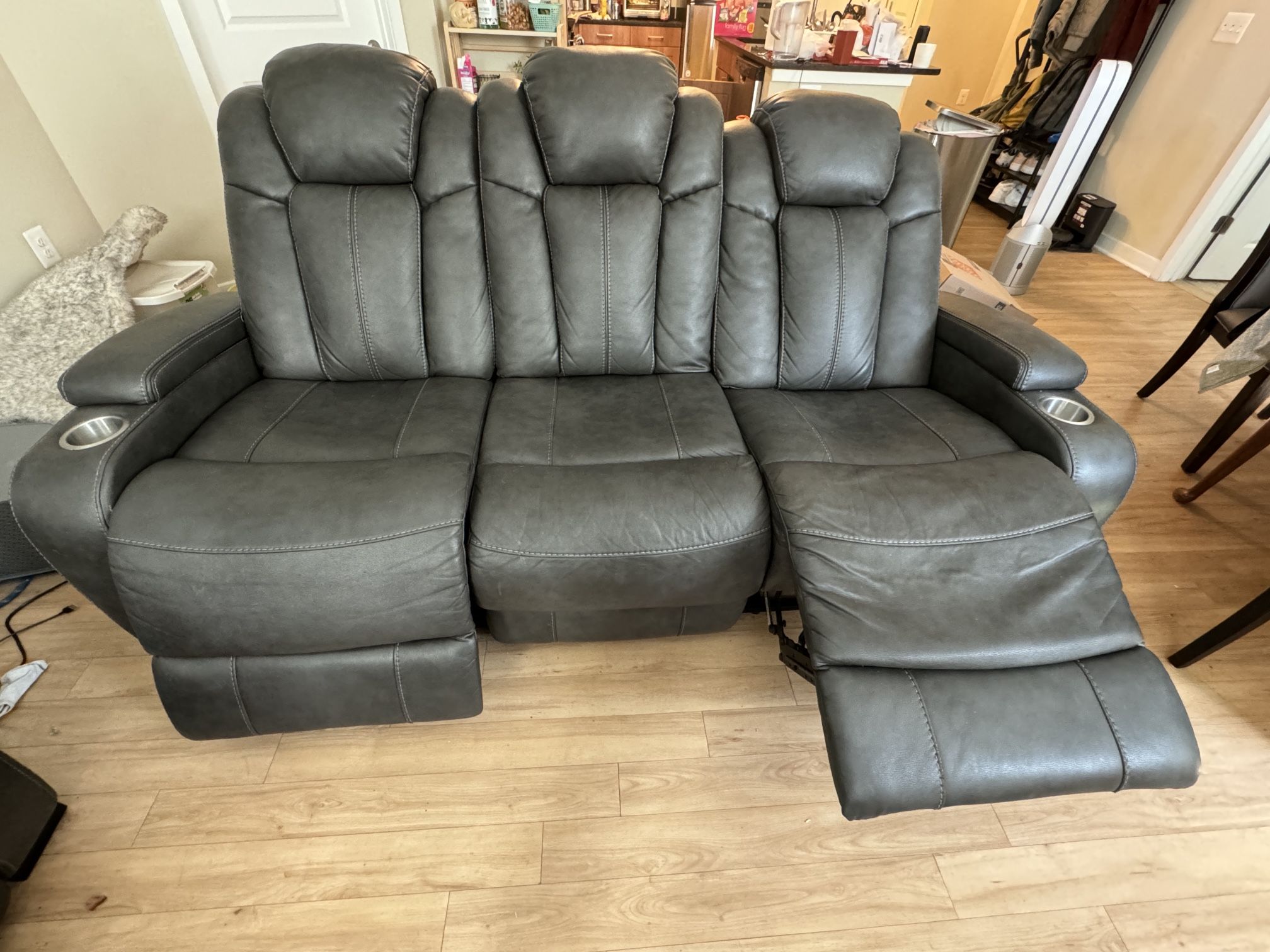 Ashley Furniture Dark Gray Reclining Couches 