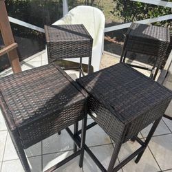 Four Wicker Stools
