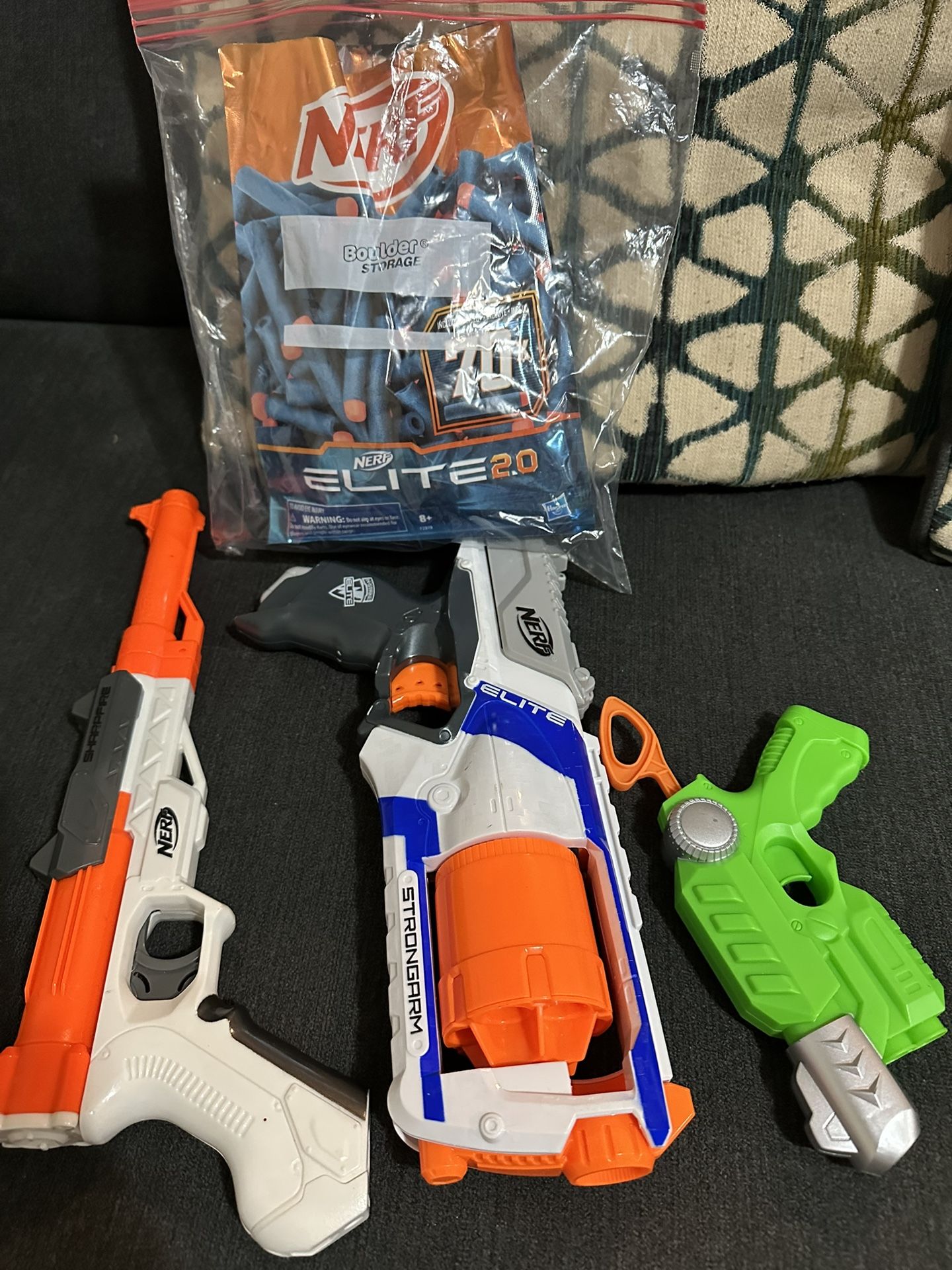 3 Nerf Guns With Ammo