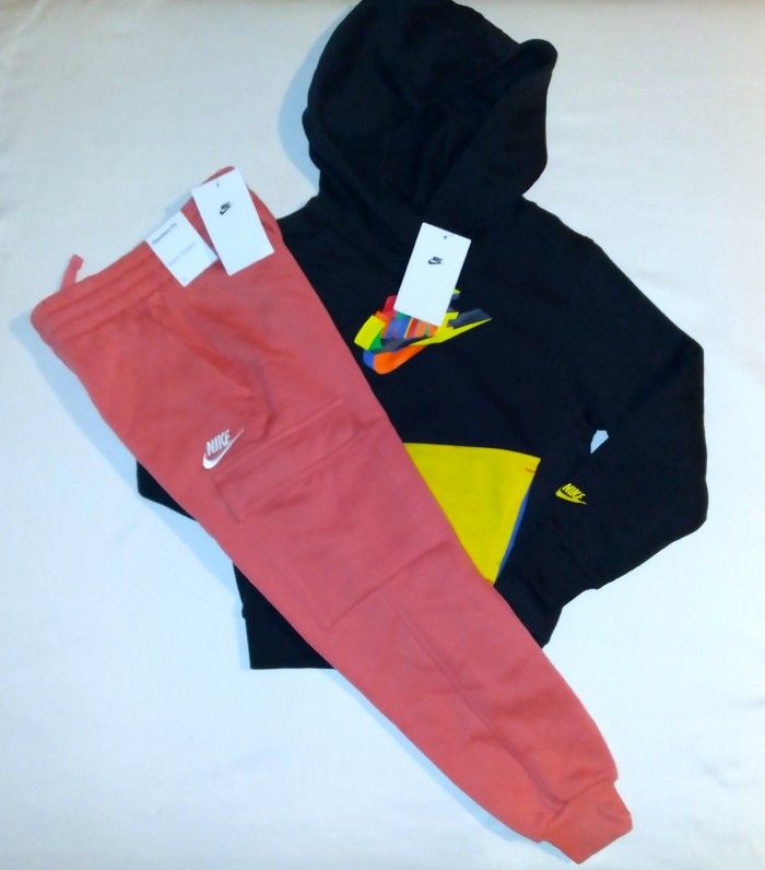 Nike Boys Youth 2pc Hooded Cargo Jogger Set ' Small 