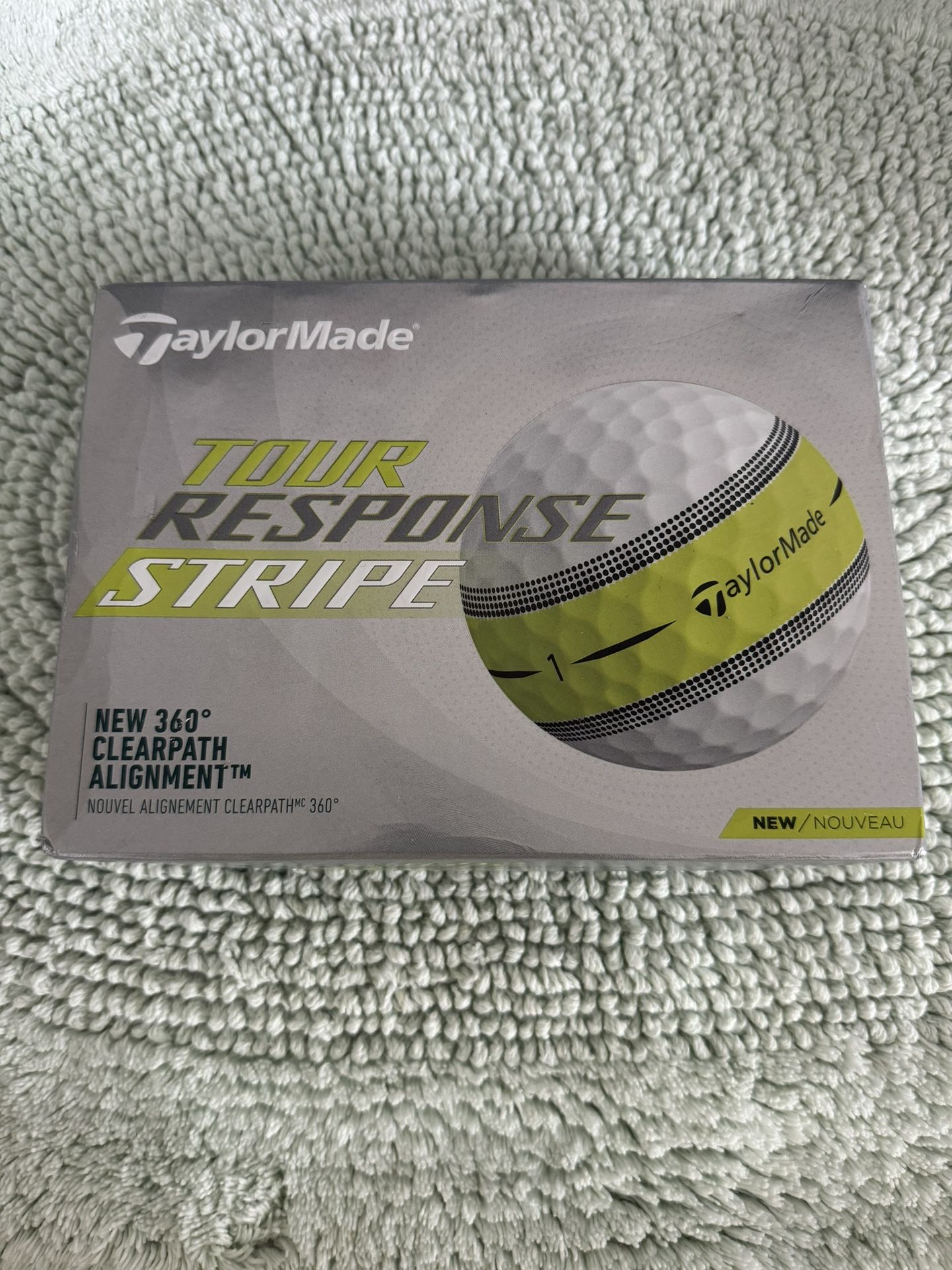 TaylorMade Tour Response Stripe Golf Balls 12-Pack, White / Yellow