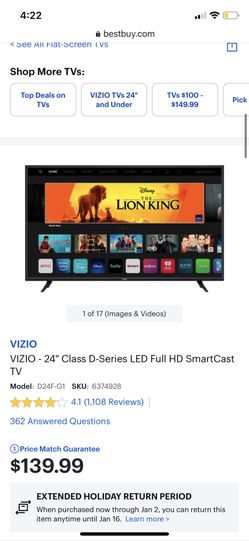 2020 vizio 24 inch smart tv