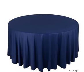 30 round navy blue polyester table cloth new