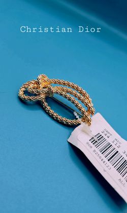 Vintage Christian Dior Gold Filled Knotted Rope Designer Pin 1980