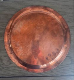 Round Copper Serving Tray- 14 in