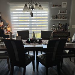 Solid Wood Dining Room Table With 6 Chairs For Sale