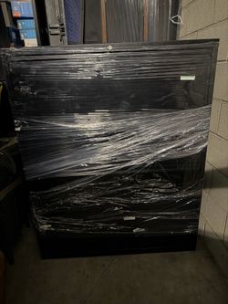 Hon 4 drawer black file cabinet