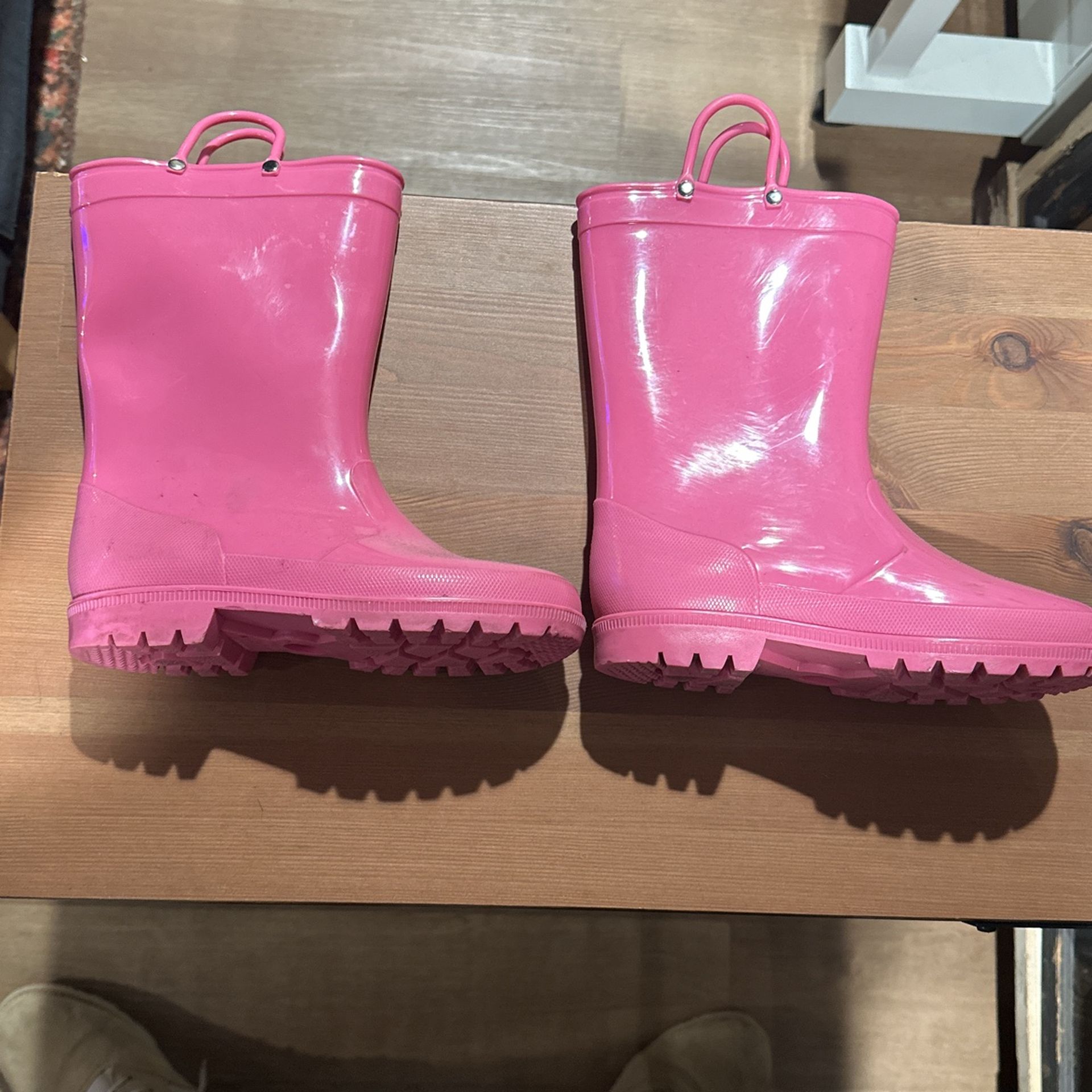 Pink Girls Rain Boots Size 3