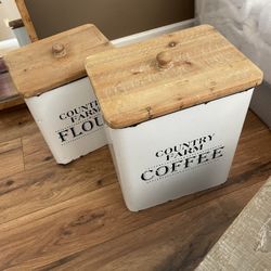 Country Farm Coffe And Flour Holders 