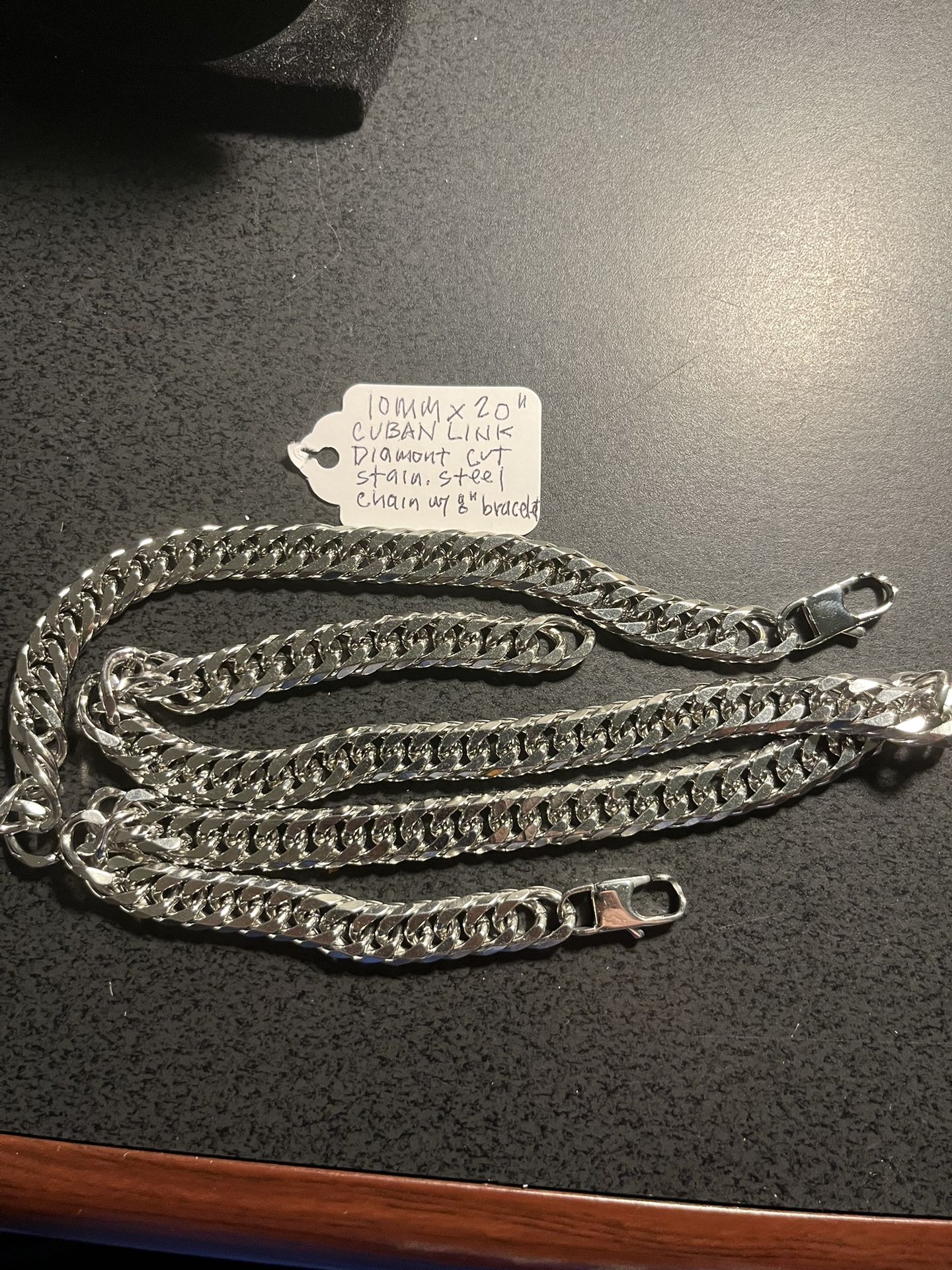 Price Slash- 10 mm x 20” Cuban Link Chain / Bracelet Set