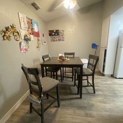 High-Top Kitchen Table With 4 Chairs