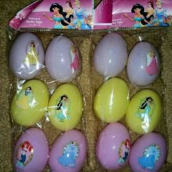 2 pkgs of 6 each Disney Princess Easter Eggs, new in package