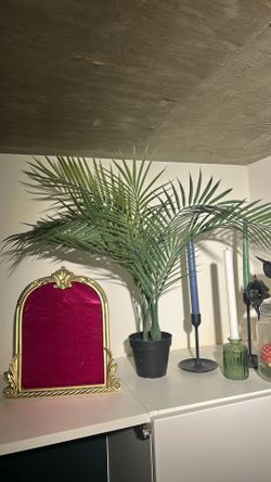 TWO FAUX PALMS