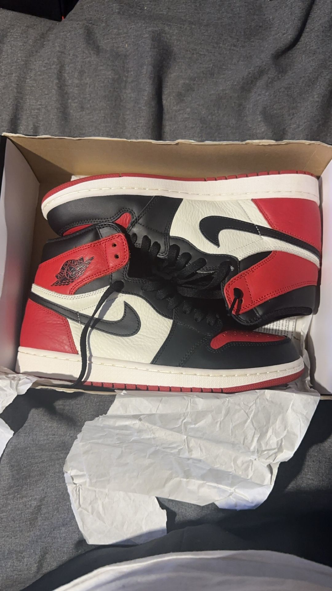 Jordan 1 Bred Toe Size 10