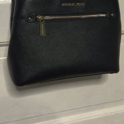 Michael Kors Hailee Saffiano Black Leather Satchel Purse Handbag