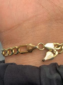 SOLID GOLD 10k stamped men’s thick gold bracelet