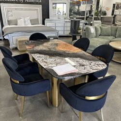 Stone Top Dining Table Set
