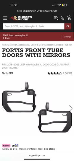 Jeep Tube Doors Rugged Ridge