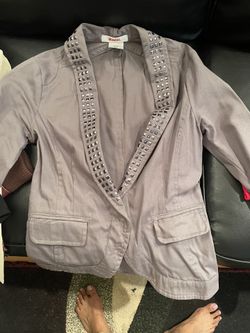 Gray Blazer With Subtle Bling/Jewels small