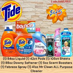 🔥🔥 HUGE Tide LAUNDRY DETERGENT Pods, Downy, Bounce Household Starter BUNDLE 🔥🔥