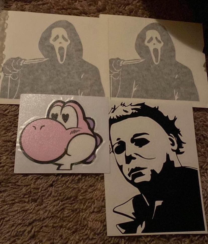 Car window sticker decals horror, Ghostface, Michael Myers, Yoshi