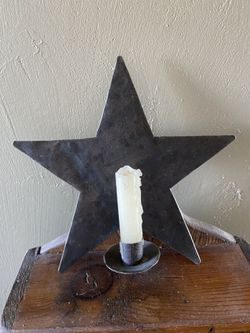 Star Candle Holder with Candle