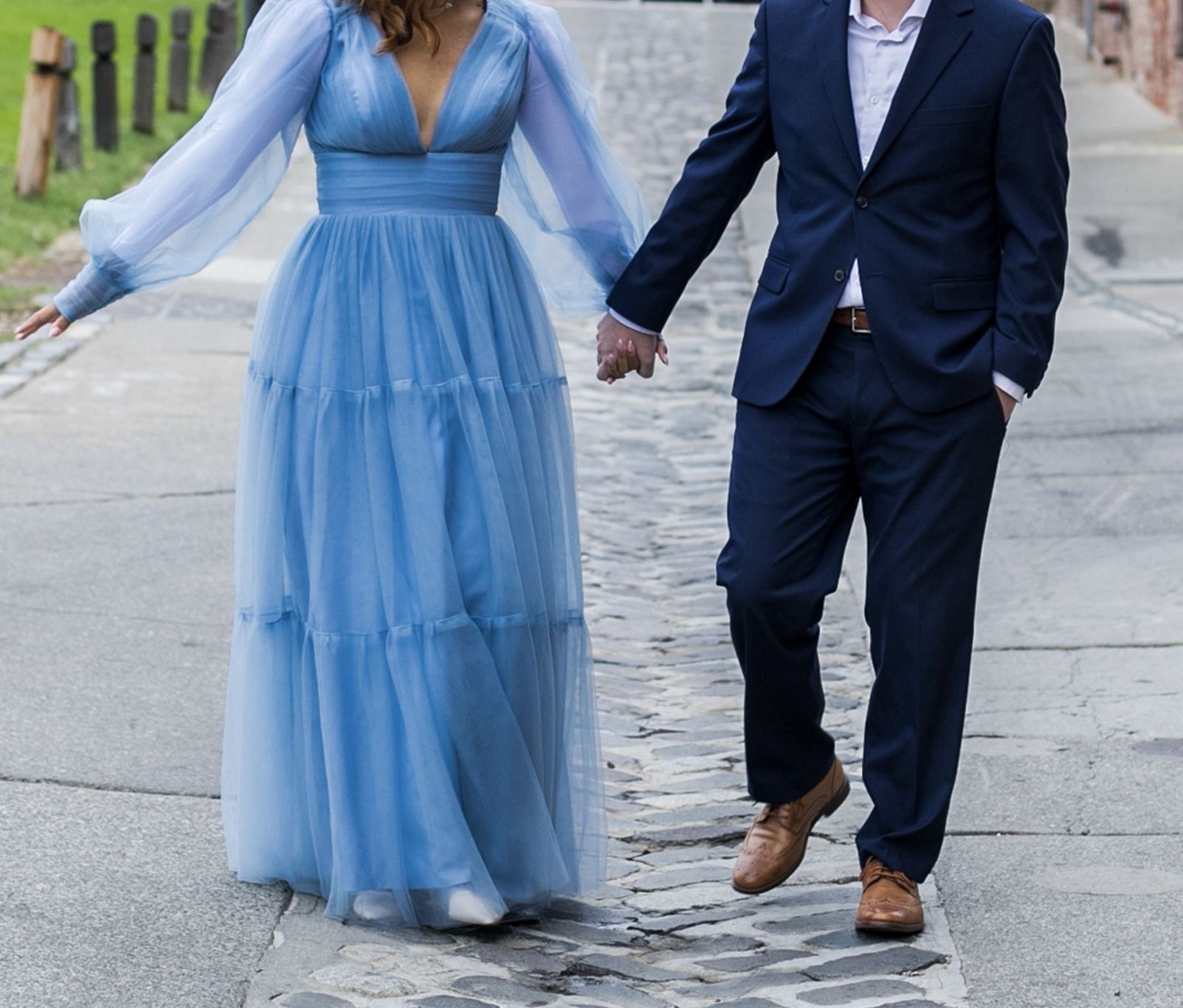 Dusty Blue Fairytale Ball Gown - Size 8