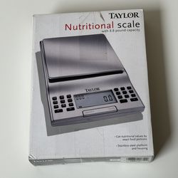 Taylor Nutritional Kitchen Scale w/ 8.8 pd Capacity & Stainless Steel Platform & Housing 
