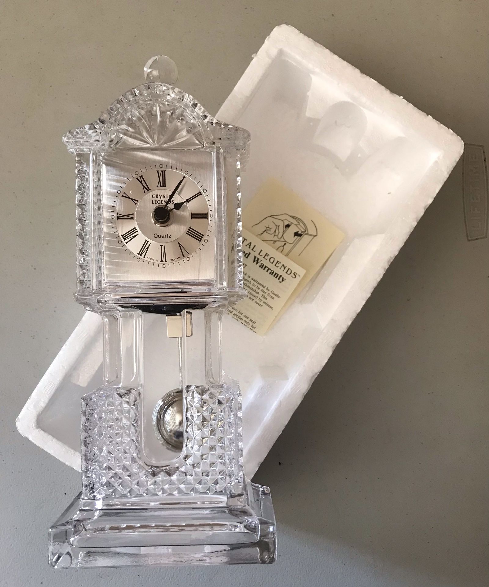 New In Box Crystal Legends By Godinger Clock