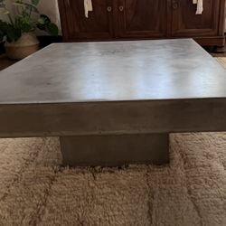 CB2 GREY CEMENT COFFEE TABLE