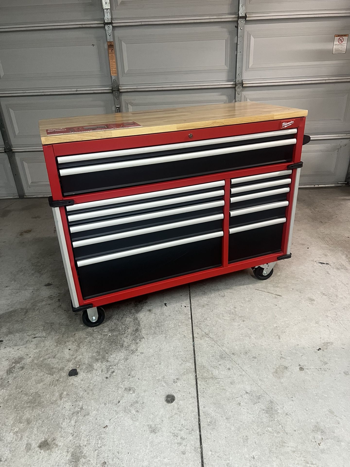 Milwaukee Tool Storage 52 in. W x 22 in. D Heavy Duty Red Mobile Workbench Cabinet