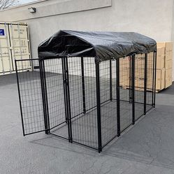 (New in box) $230 Large Heavy Duty Dog CagePet  Crate Kennel with Cover 8x4x6 FT 