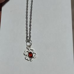 garnet clover necklace 