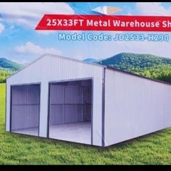 25x33ft Metal Shop Garage Carport Storage Shed Building