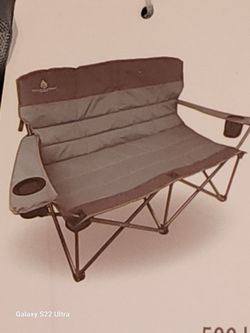 HEAVY DUTY 500lb max Low Boy Padded Folding Camping Beach Loveseat Double Chair