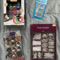 Bunch of Bead Bracelet Necklace Jewelry Earring Making Supplies Beads Clasps Wire Cord