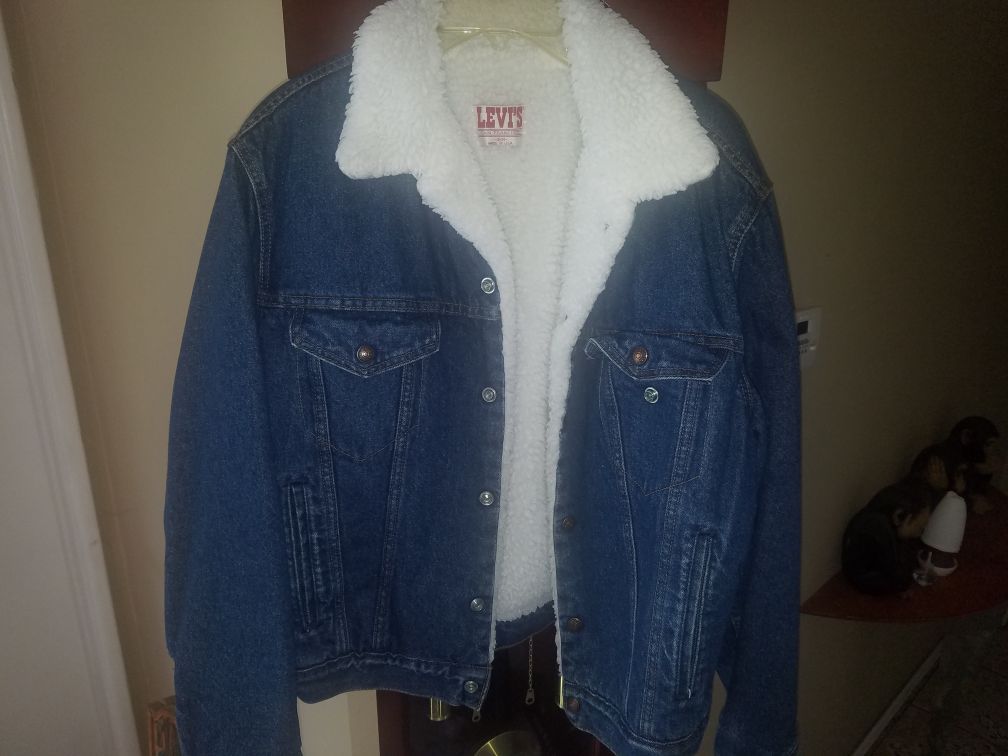 LEVI WOOL LINED DENIM JACKET (42R)