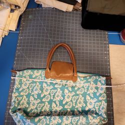 Canvas flowered bag, lined